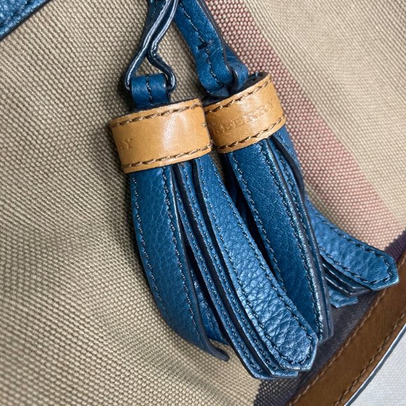 BURBERRY Ashby Canvas Tassel Bucket Bag - Picture 8 of 10